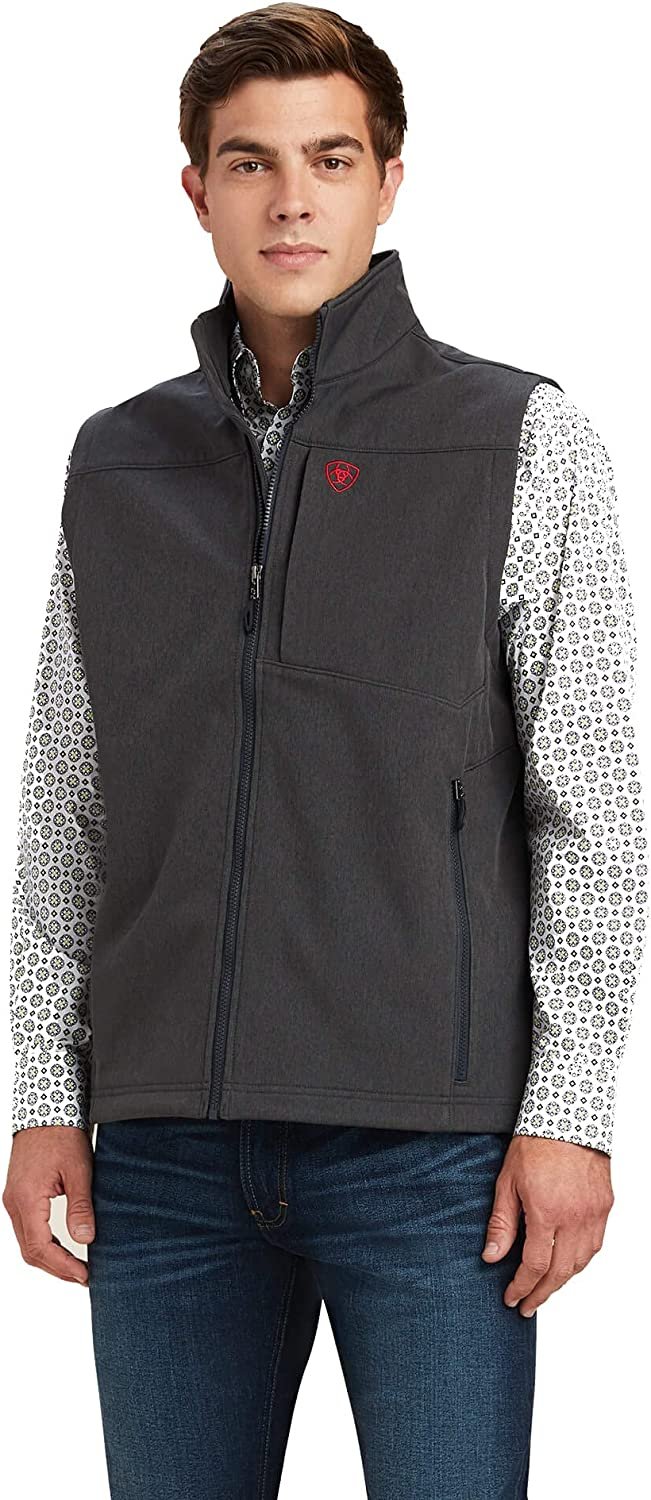 Ariat Men's Logo 2.0 Softshell Vest in Charcoal/Americana