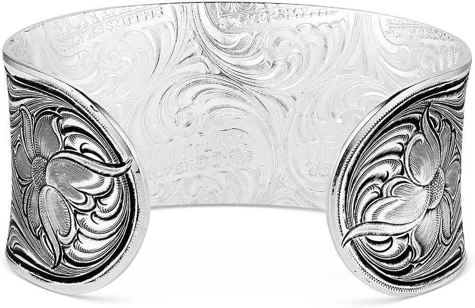 Back of Montana Silversmiths Women's Wildflower Impressions Bracelet