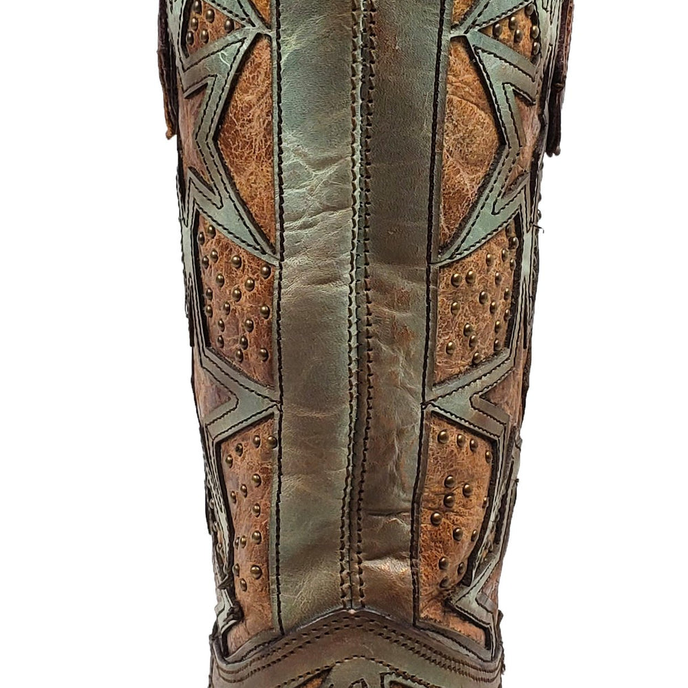 
                  
                    Back View of Corral Boots Women's Stars Inlay Square Toe Western Boot
                  
                
