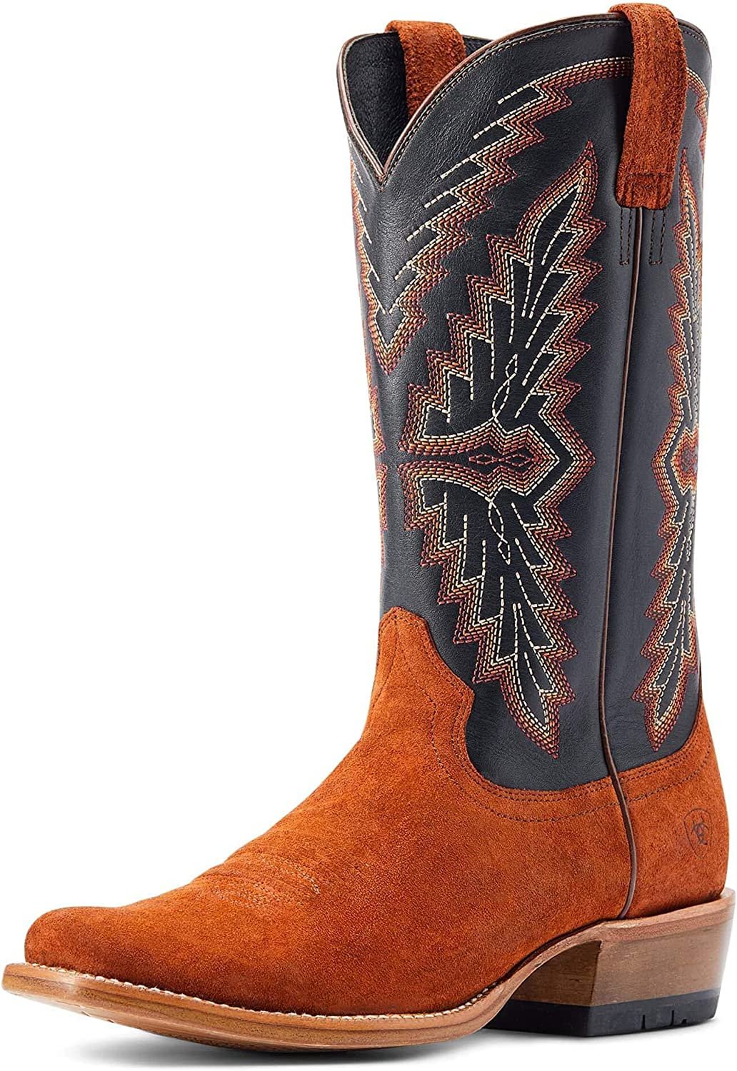 Ariat Men's Futurity Showman Western Boot in Dark Copper Roughout/Classic Black