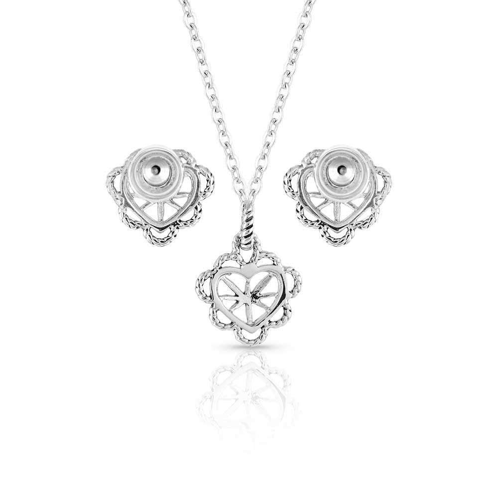 
                  
                    Back of Montana Silversmiths Women's Western Jewelry Set, Heart Burst
                  
                