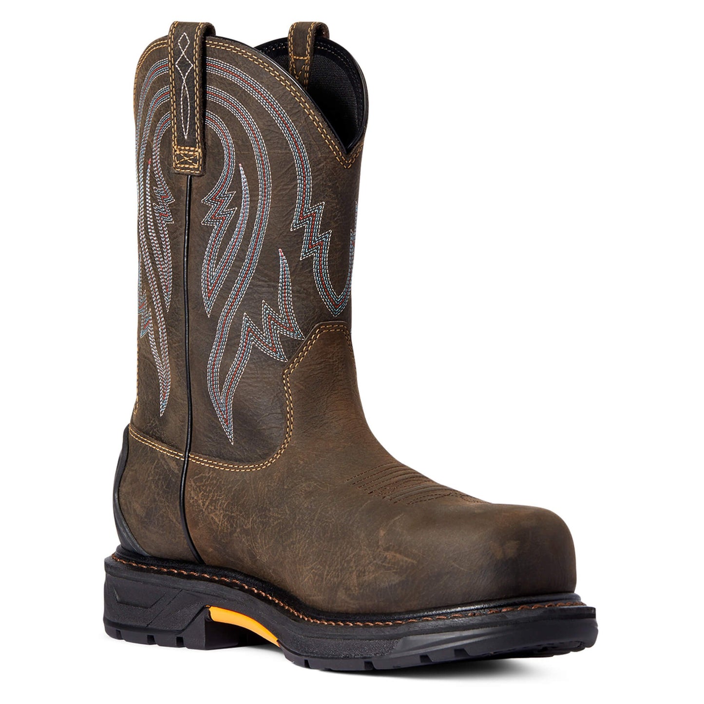 Front Angled View of Ariat Men's WorkHog XT Tumbleweed Waterproof Carbon Toe Work Boot