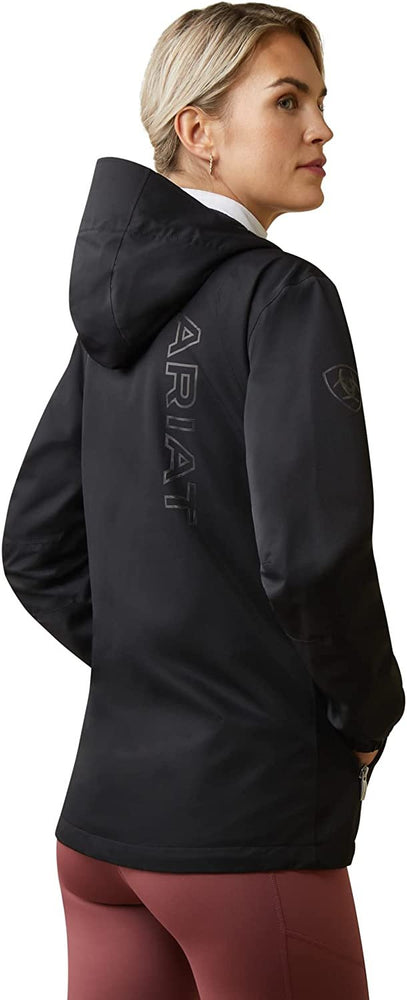 
                  
                    Side Angled View of Ariat Women's Spectator Waterproof Jacket in Black
                  
                