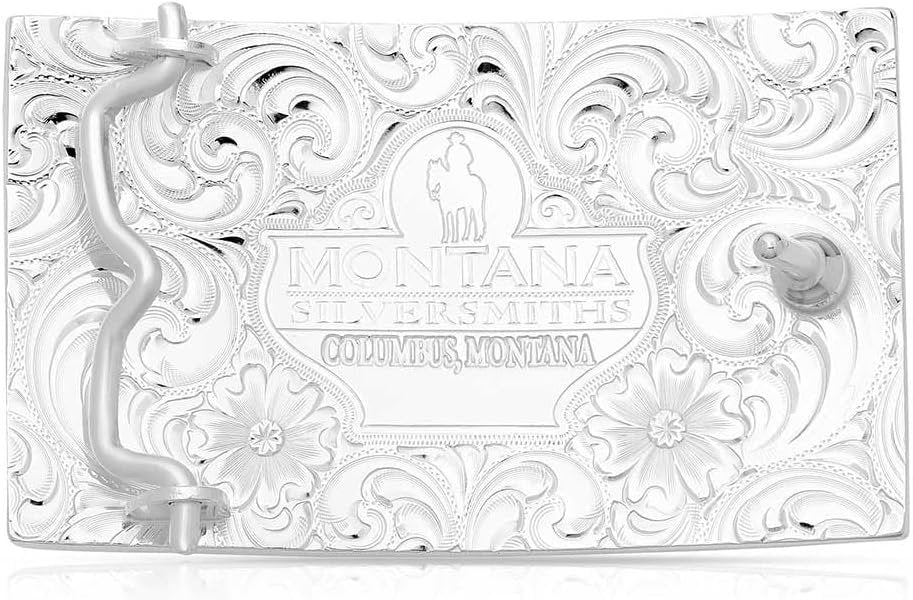 
                  
                    Back of Montana Silversmiths Work Hard American Made Belt Buckle
                  
                