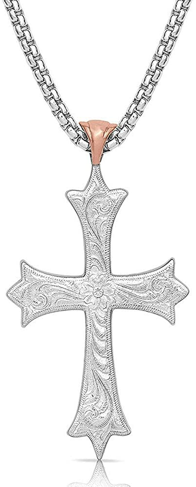 Back of Montana Silversmiths American Legends Embracing Faith Cross Necklace