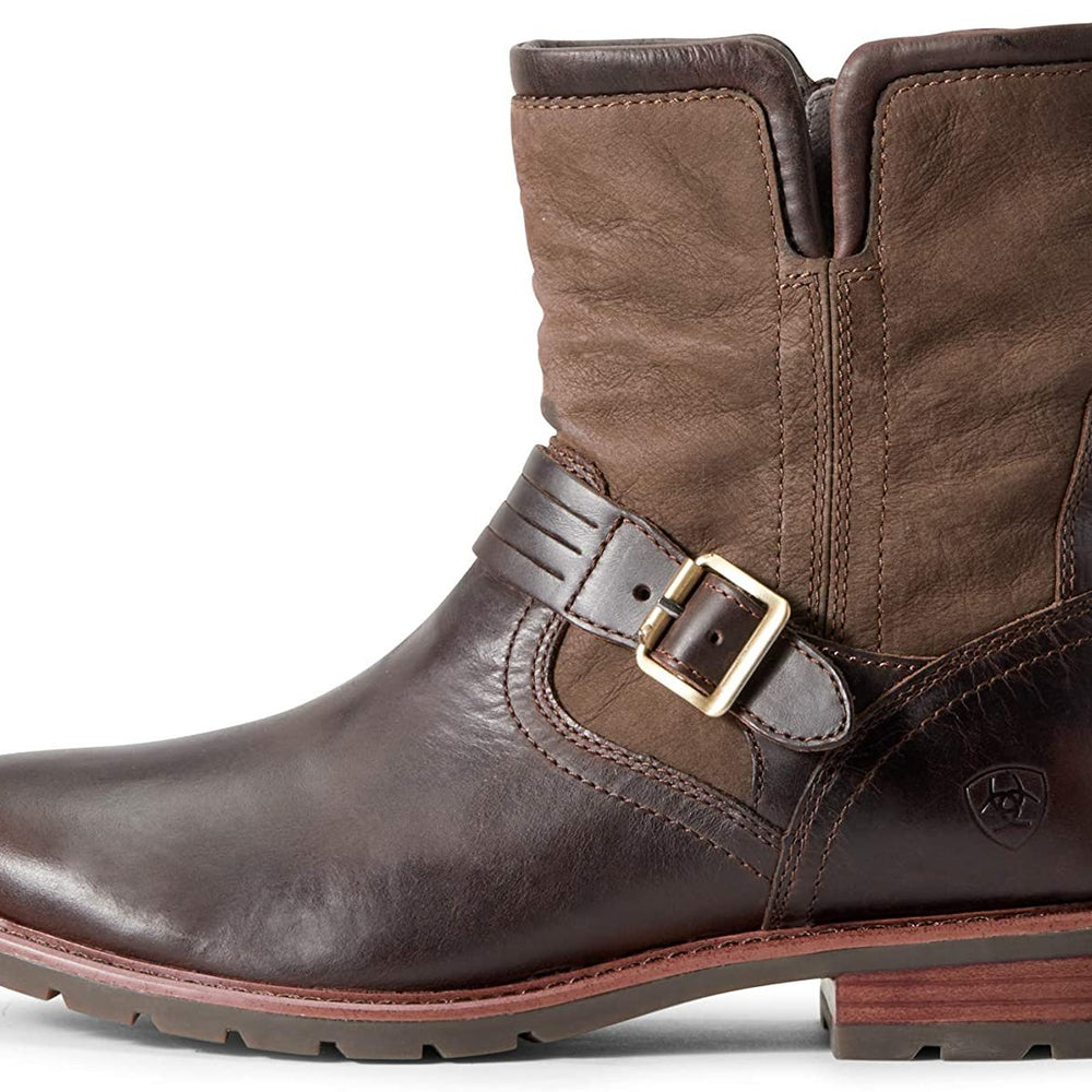 Side Profile of Ariat Women's Savannah Waterproof Boot in Chocolate/Willow