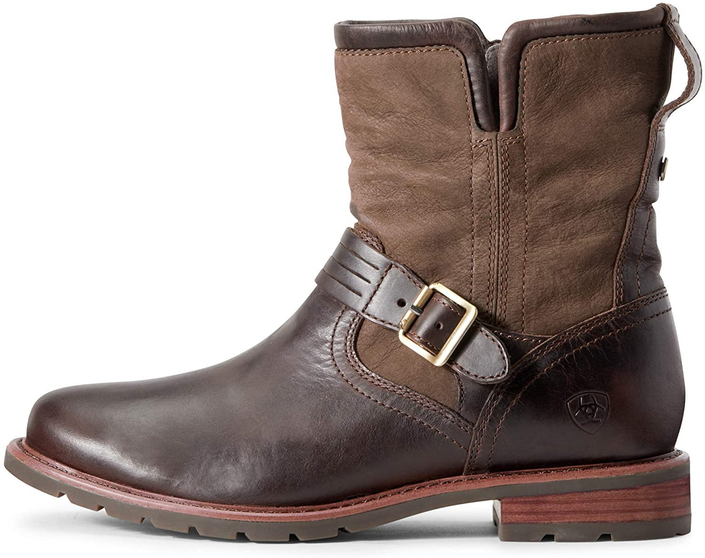 Side Profile of Ariat Women's Savannah Waterproof Boot in Chocolate/Willow