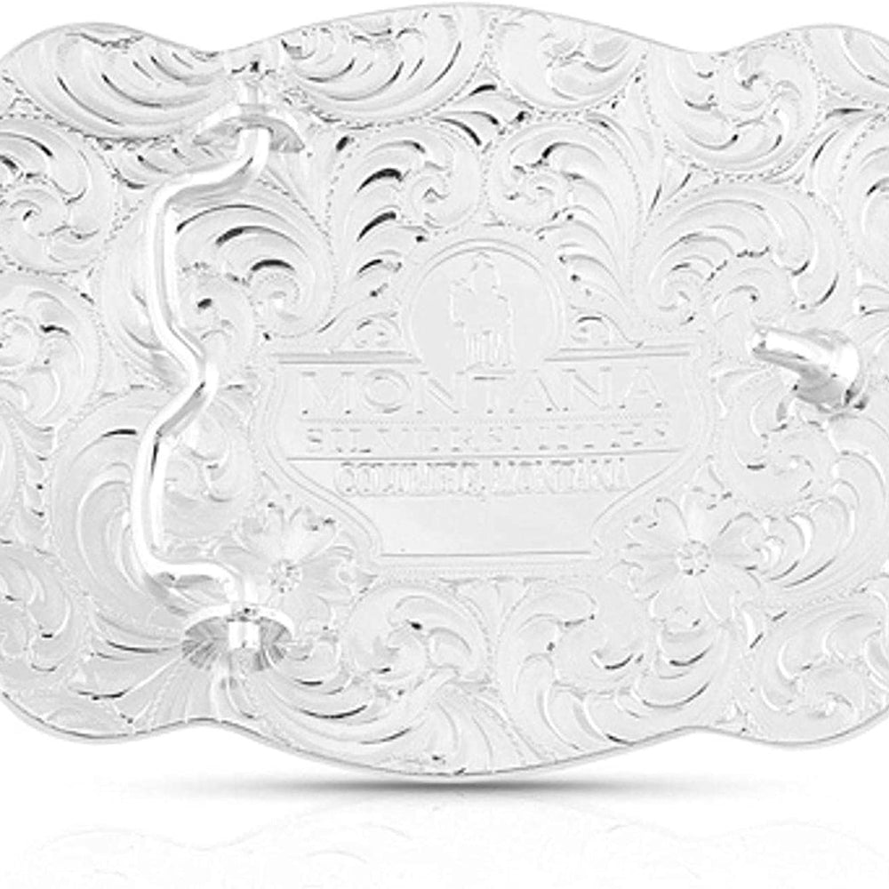
                  
                    Back of Montana Silversmiths Men's Scalloped Golden Faith Belt Buckle
                  
                