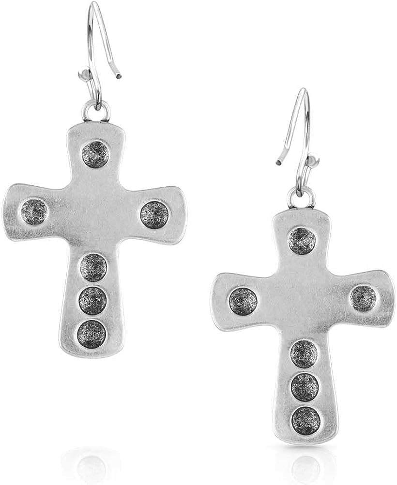 Back of Montana Silversmiths Western Lifestyle Turquoise Cross Earrings
