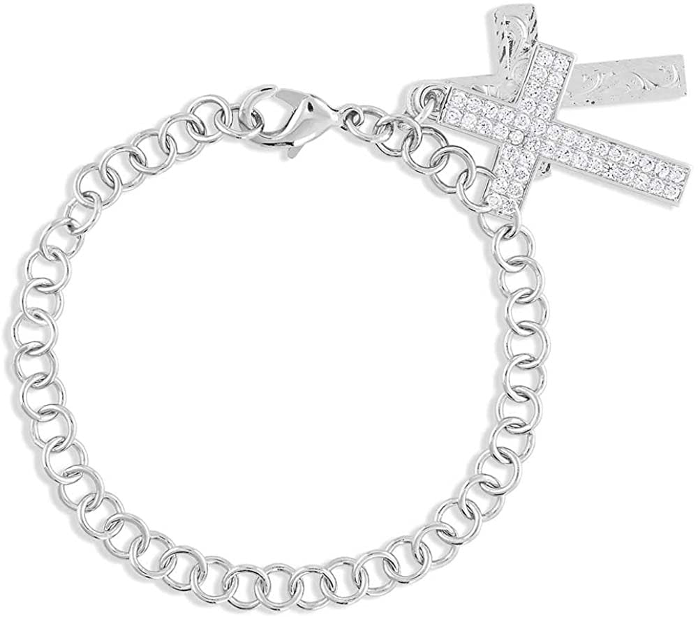 
                  
                    Montana Silversmiths Women's Western Bracelet, Country Charm Cross
                  
                