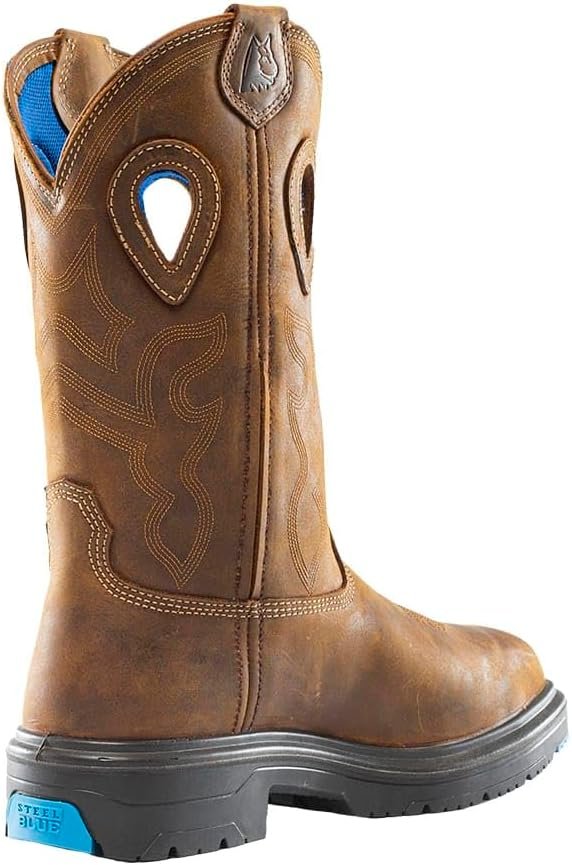 
                  
                    Side of Steel Blue - Blue Heeler Met Boot in Brown
                  
                