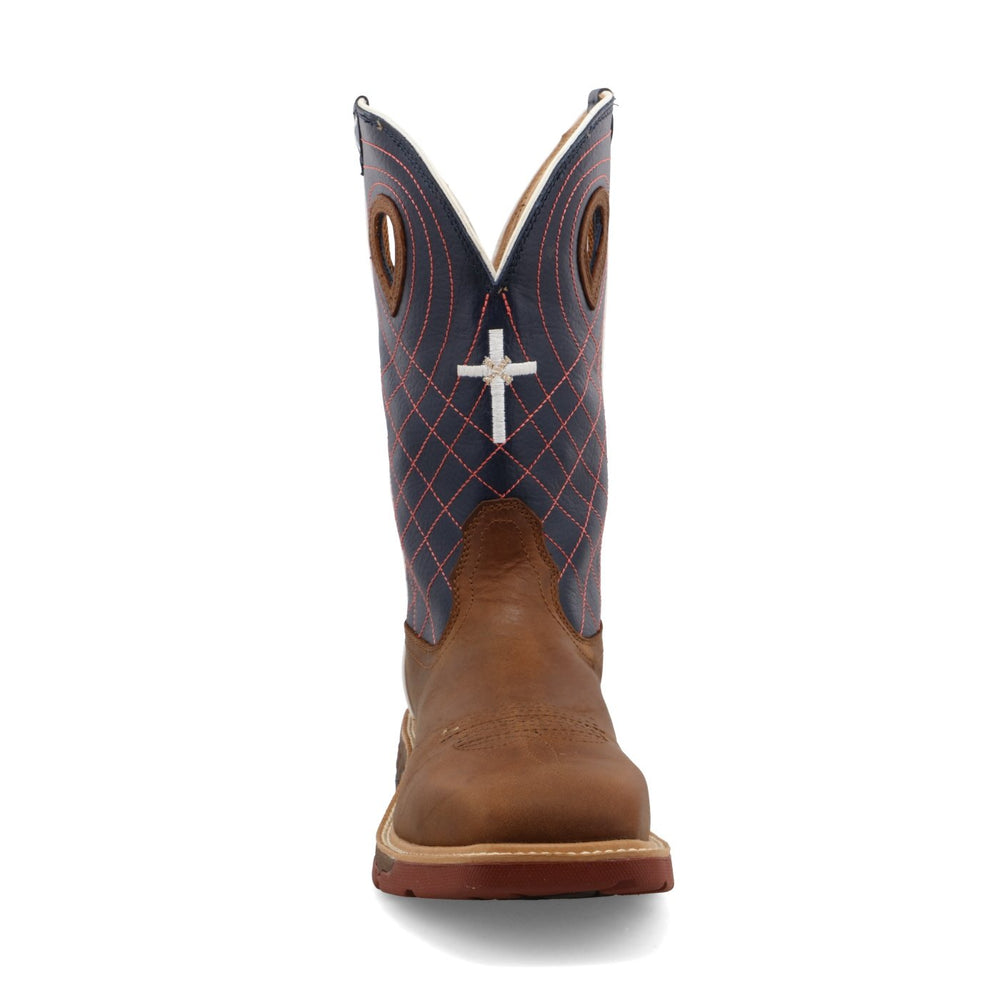 
                  
                    Front of Twisted X Men's 12" Western Work Boot in Navy/Mocha
                  
                