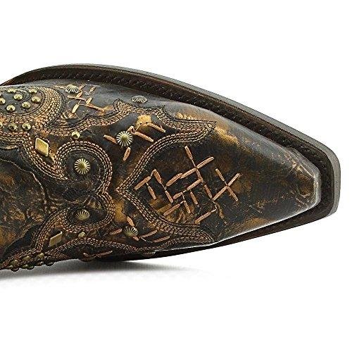 
                  
                    Close-up of Toe Box of Corral Boots Women's Bronze Studded Snip Toe Western Boot
                  
                