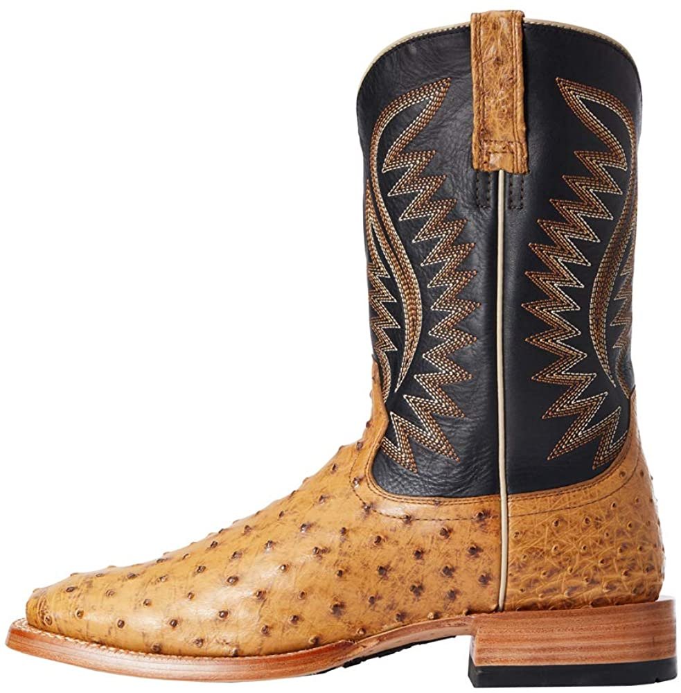 Side Profile of Ariat Men's Full Quill Ostrich Square Toe Western Boot