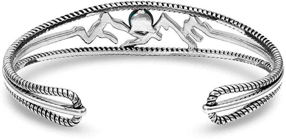Back of Montana Silversmiths Women's Pursue the Wild Another Mountain Turquoise Cuff Bracelet