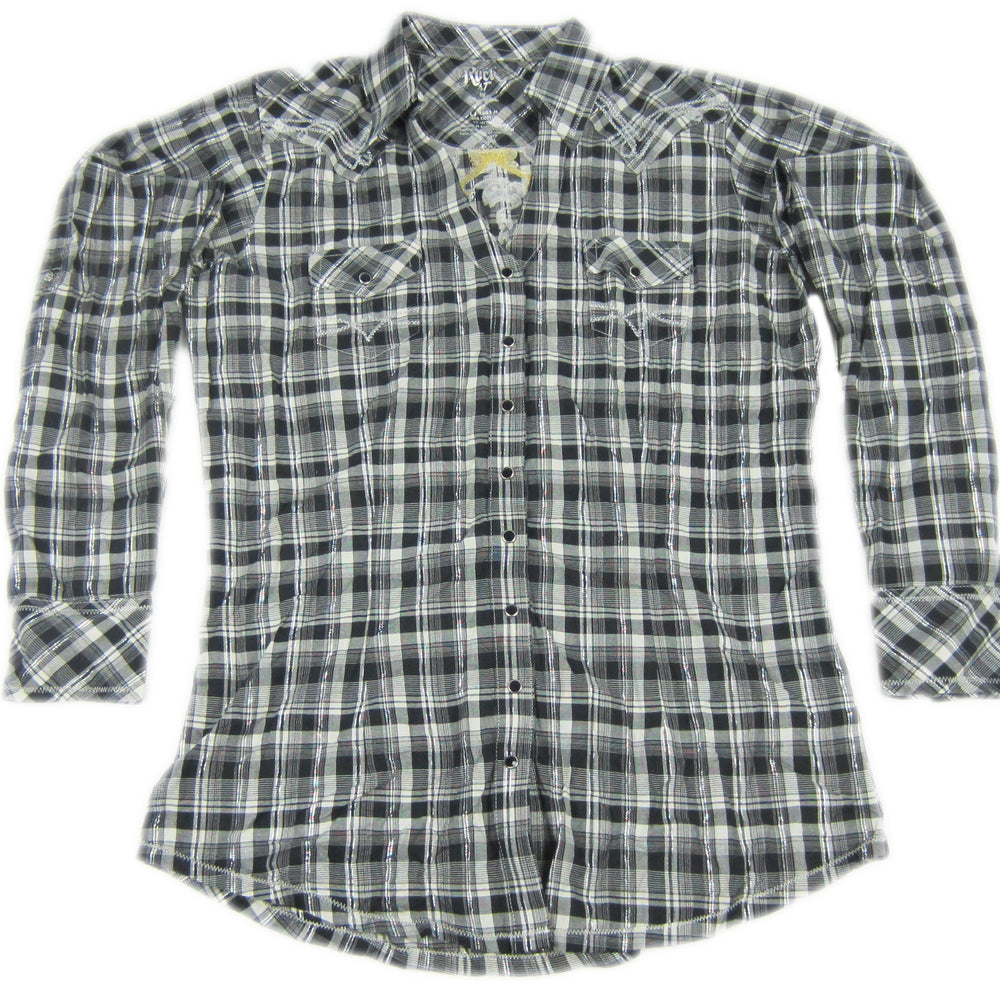 
                  
                    Front of Women's Wrangler Rock 47 Long Sleeve Button Up Shirt
                  
                