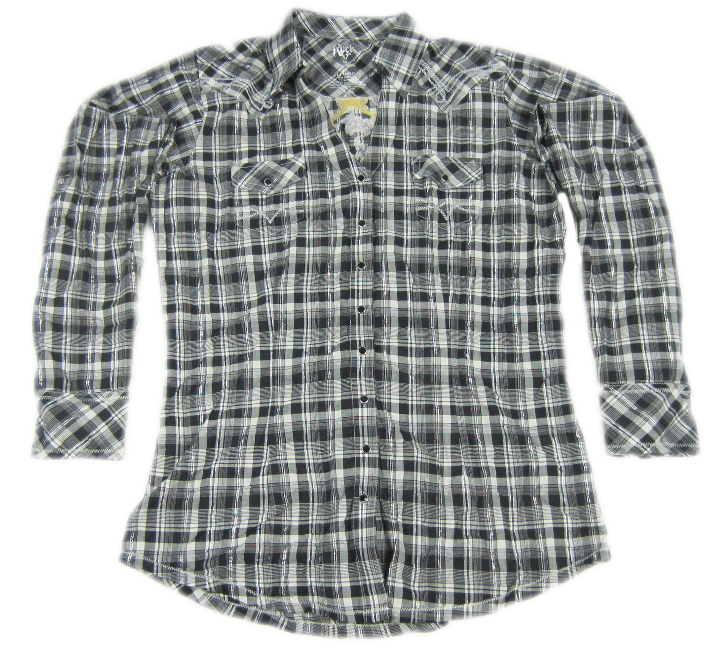 Front of Women's Wrangler Rock 47 Long Sleeve Button Up Shirt