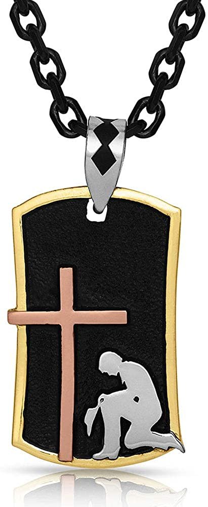 
                  
                    Montana Silversmiths Men’s Kneeling at the Cross Dog Tag Necklace
                  
                