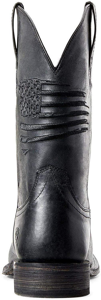 
                  
                    Back of Ariat Men's Circuit Patriot Cowboy Boot in Black
                  
                