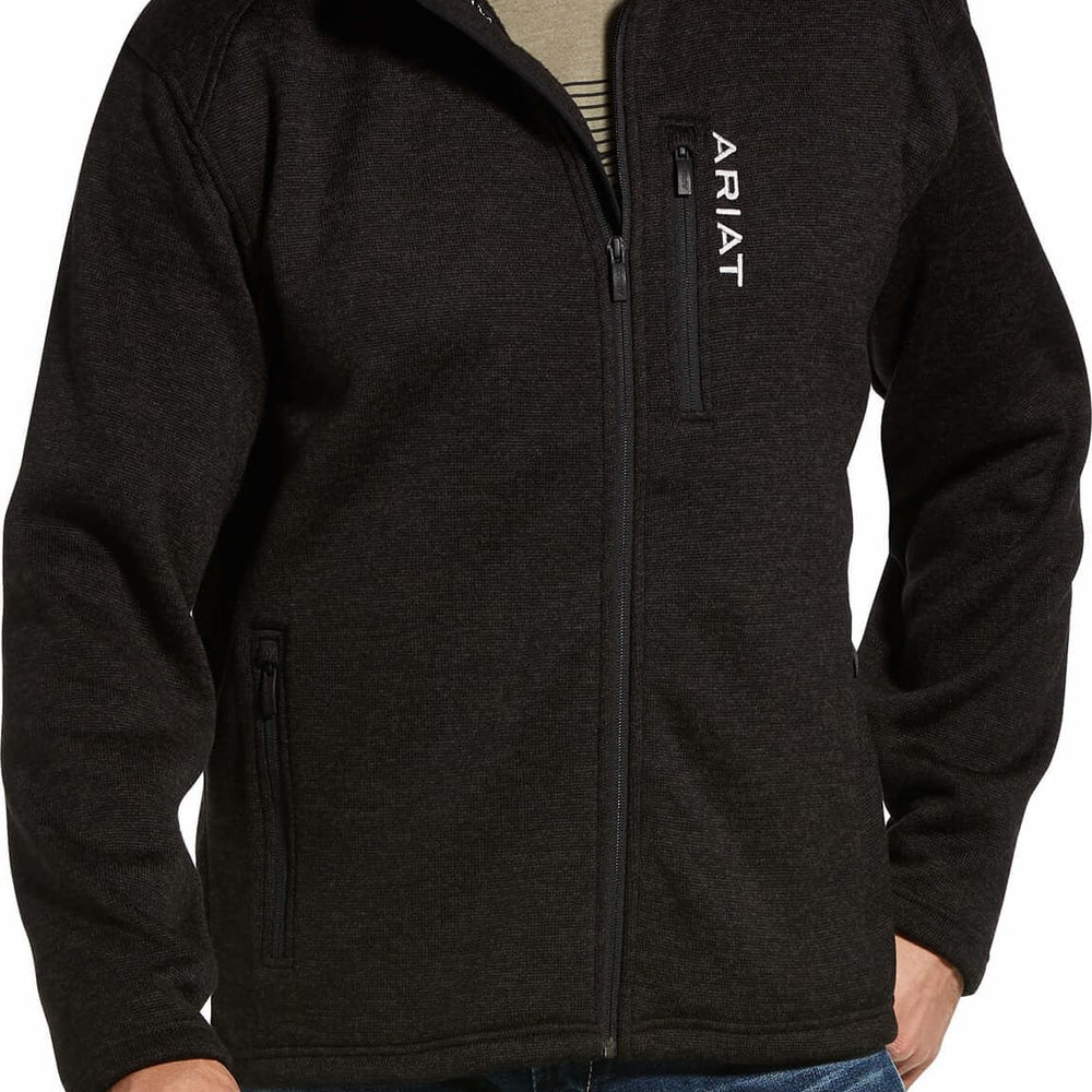 Ariat Men's Caldwell Full Zip Sweater in Charcoal