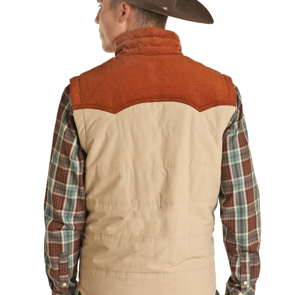 Rock and Roll Cowboy Nylon and Corduroy Quilted Vest