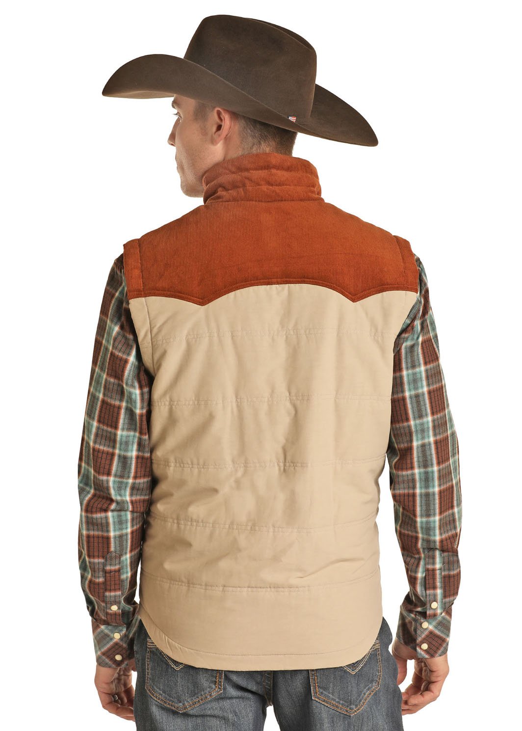 Rock and Roll Cowboy Nylon and Corduroy Quilted Vest