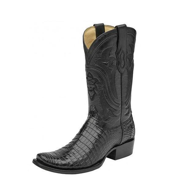 Corral Boots Men's Nile Belly Square Toe Cowboy Boot in Black