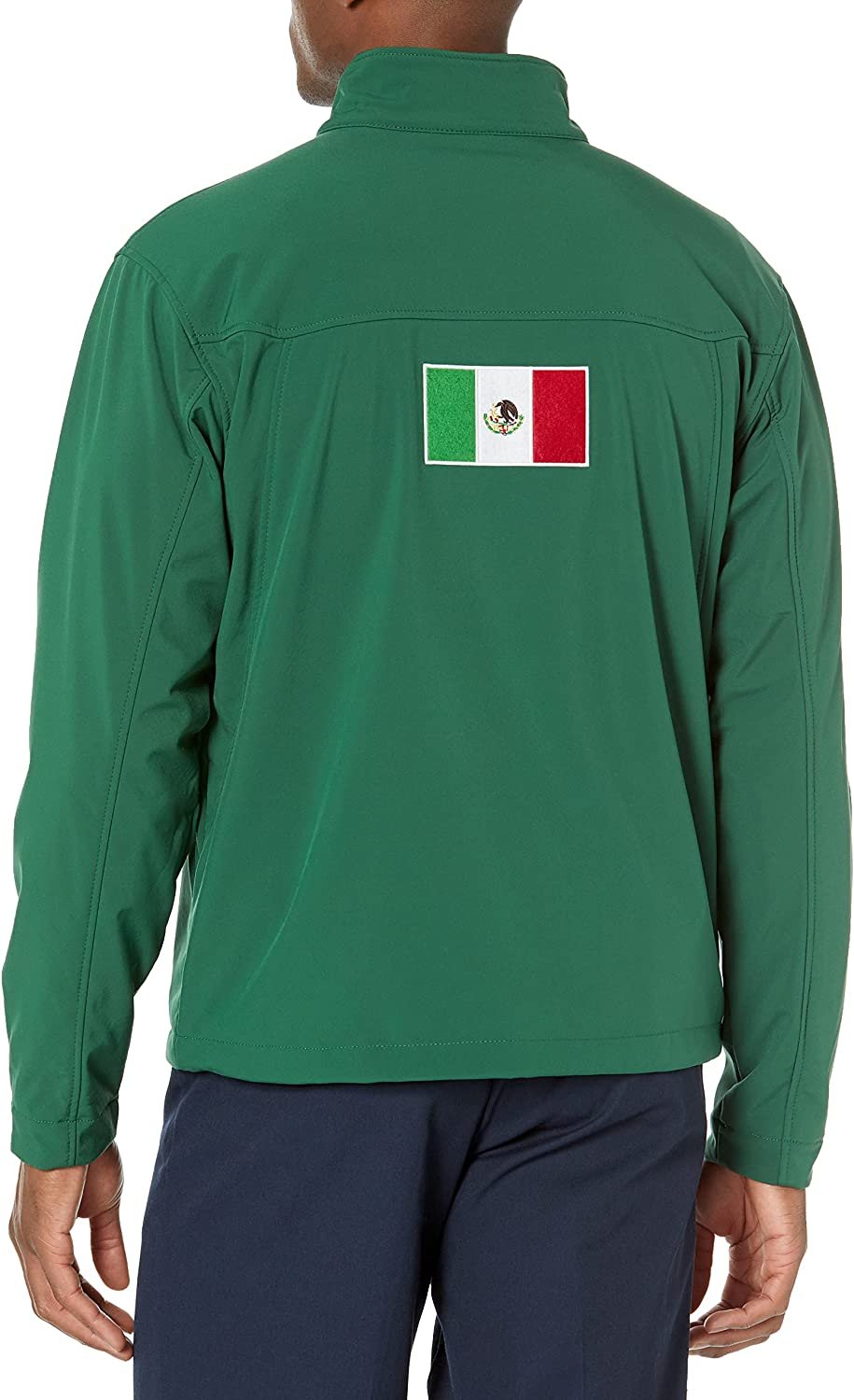 Back of Ariat Men's New Team Softshell MEXICO Jacket in Verde