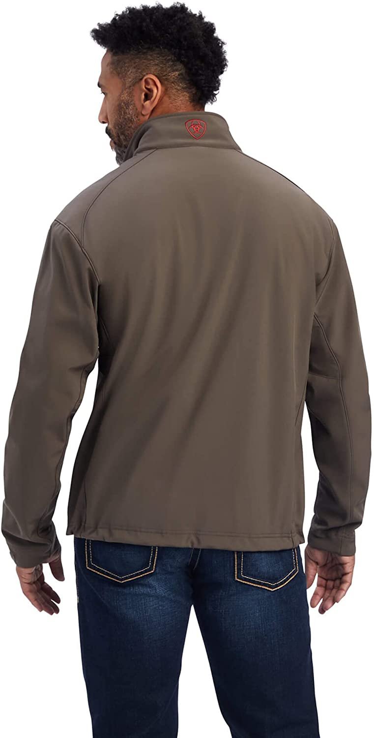 Back of Ariat Men's Logo 2.0 Softshell Jacket in Banyan Bark