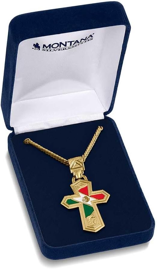 
                  
                    Montana Silversmiths Men's Mexican Pride Cross Necklace in Gift Box
                  
                