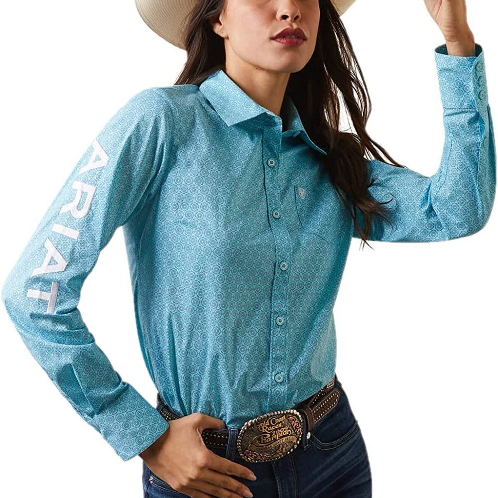 
                  
                    Ariat Women's Team Kirby Stretch Shirt in Caidan Print
                  
                