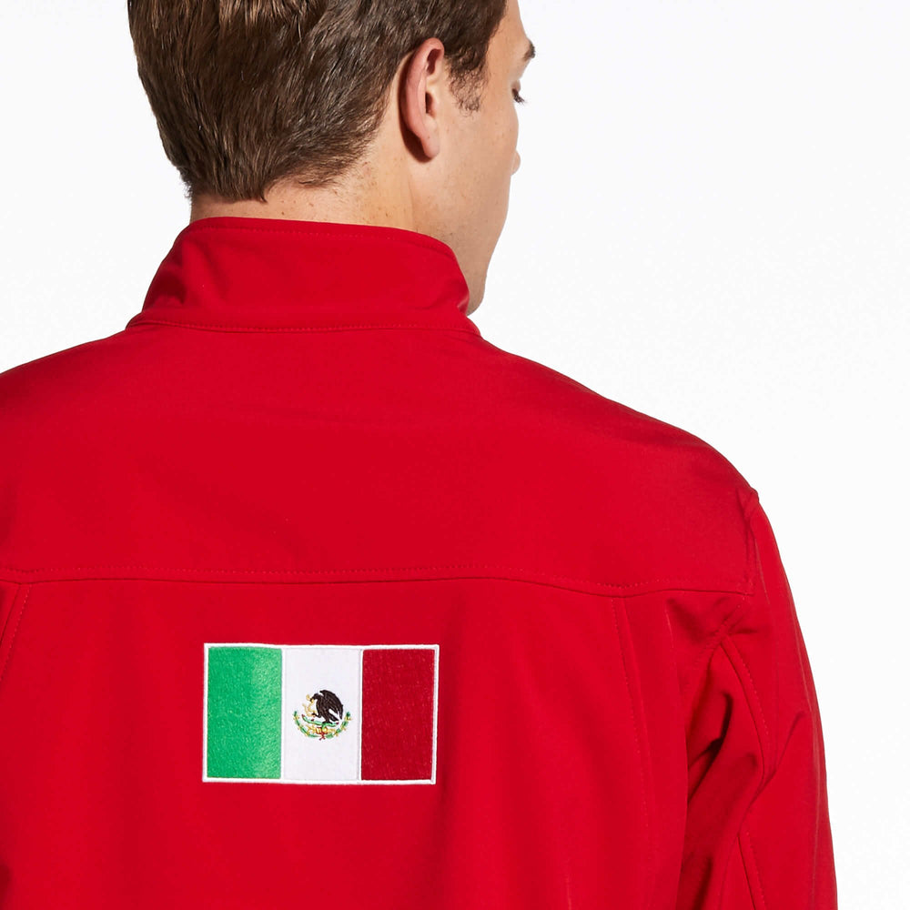
                  
                    Logo on Ariat Men's New Team Softshell MEXICO Jacket in Red
                  
                