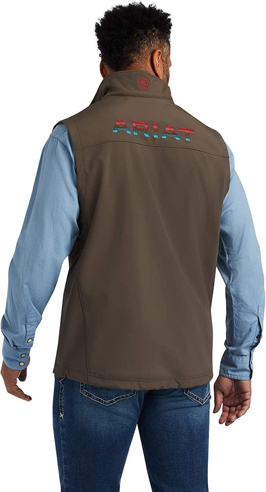
                  
                    Back of Ariat Men's Logo 2.0 Softshell Vest in Banyan Bark
                  
                