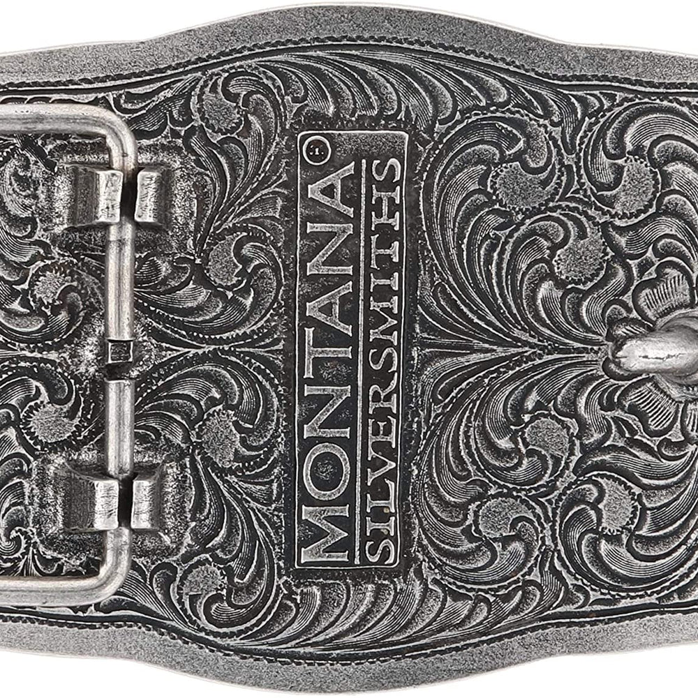 
                  
                    Back of Montana Silversmiths Classic Painted Waving American Flag Attitude Buckle
                  
                