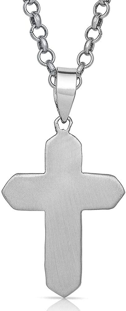 
                  
                    Back of Montana Silversmiths Antiqued Stainless Barbed Wire Cross Necklace
                  
                