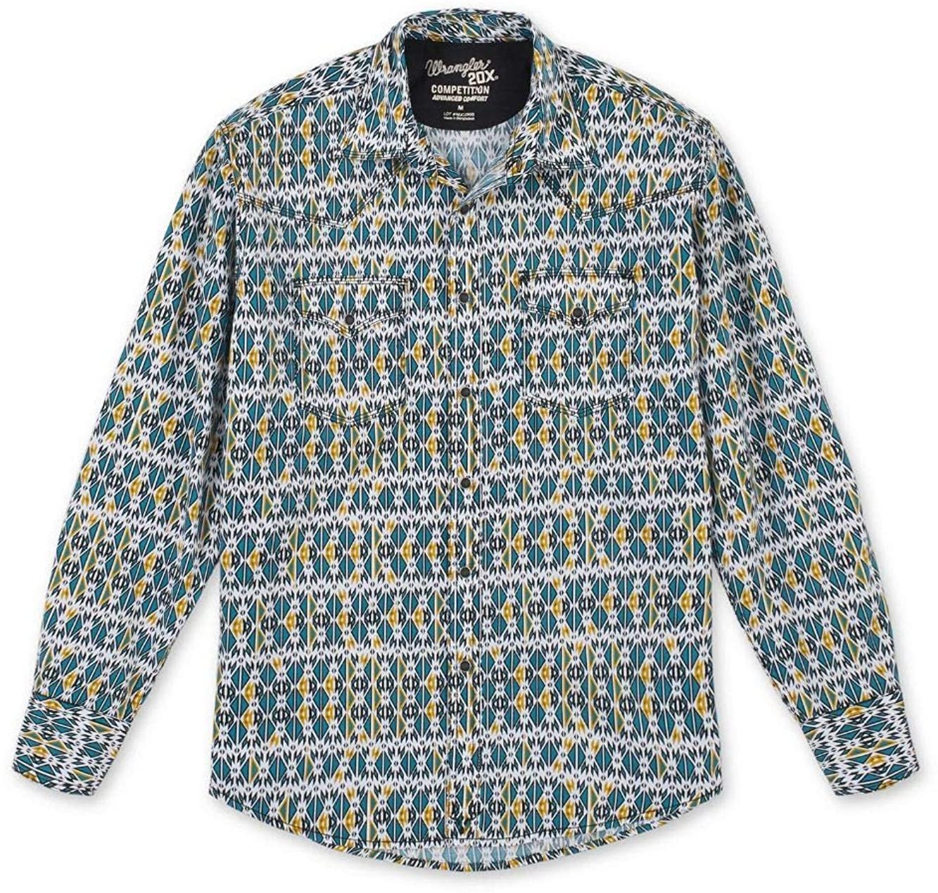 Front of Men's Wrangler 20X Competition Long Sleeve Snap Shirt 