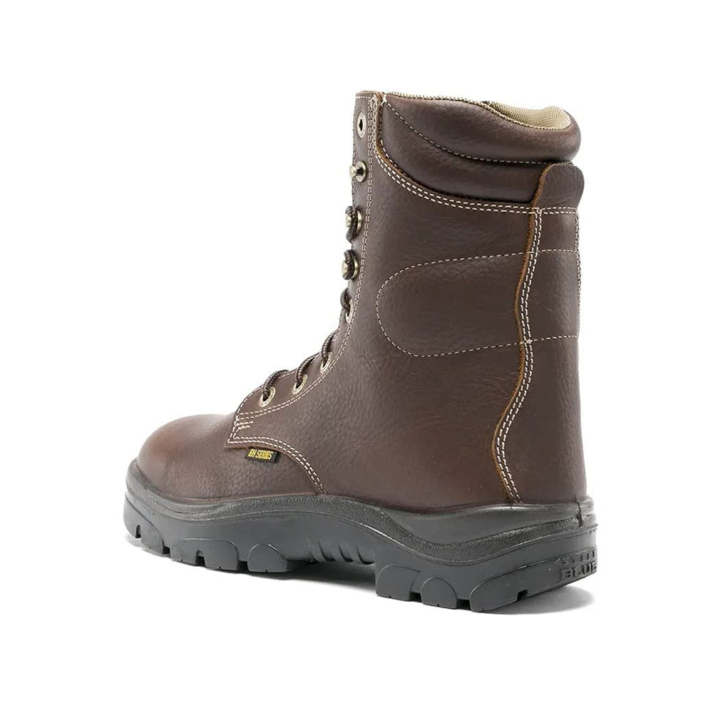 
                  
                    Angled Back View of Steel Blue Portland: Soft Toe Work Boot in Oak
                  
                