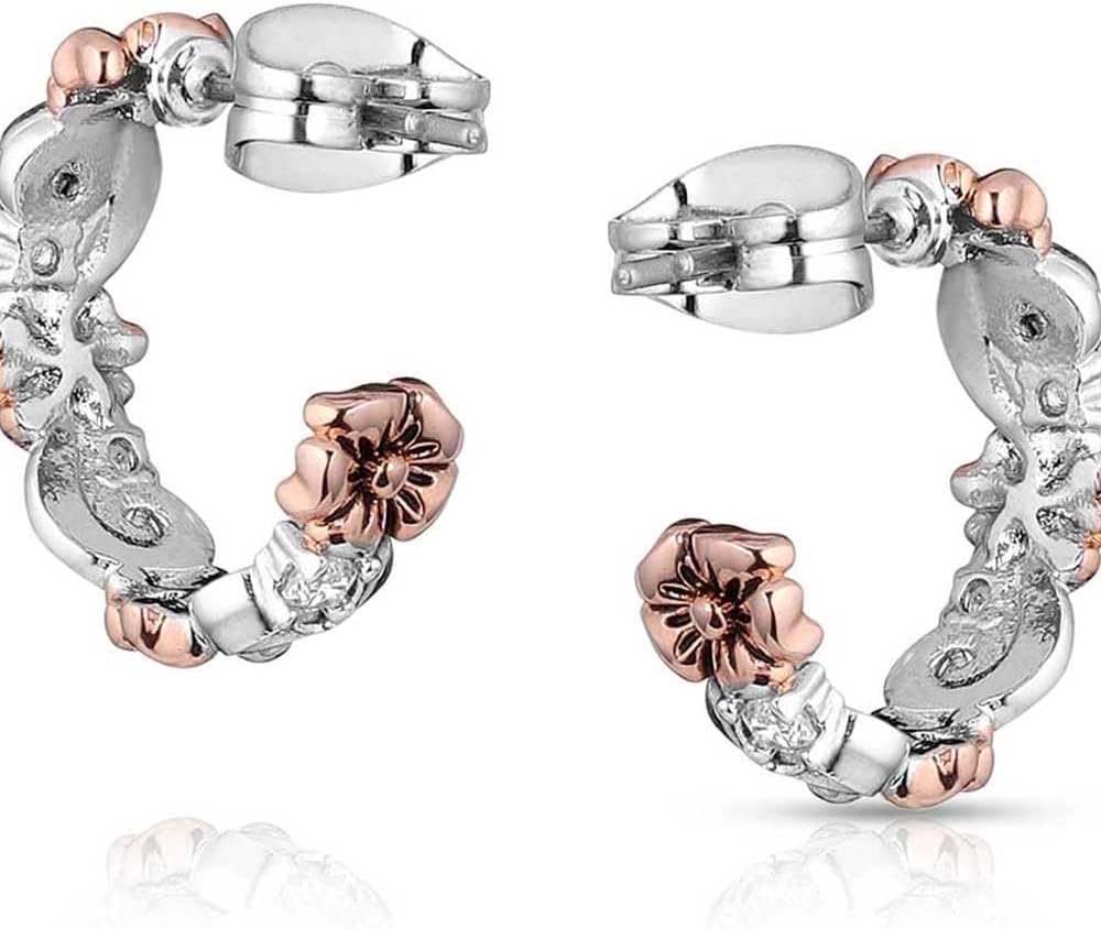 Back of Montana Silversmiths Women's Wildflower Elegance Hoop Earrings