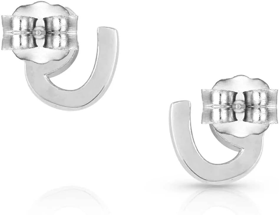 Back of Montana Silversmiths Women's Lucky in Love Horseshoe Earrings