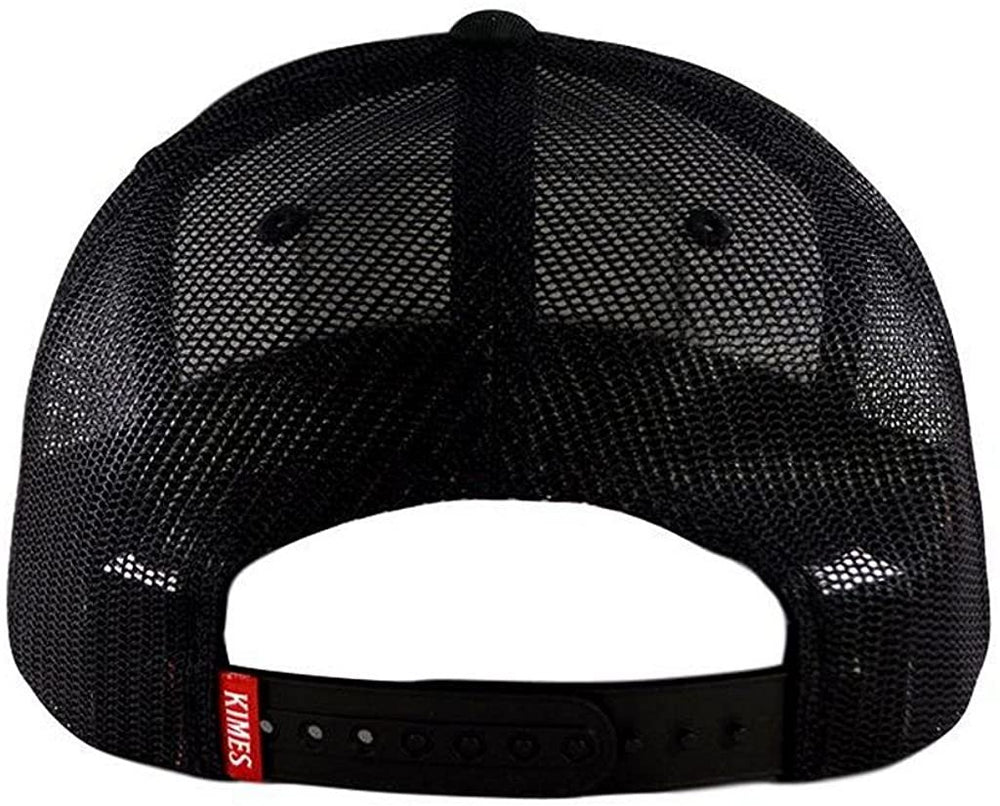Back of Kimes Ranch All Mesh Trucker Hat in Black