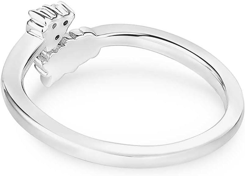 Underside of Montana Silversmiths Women's Decisive Arrow Crystal Wrap Ring