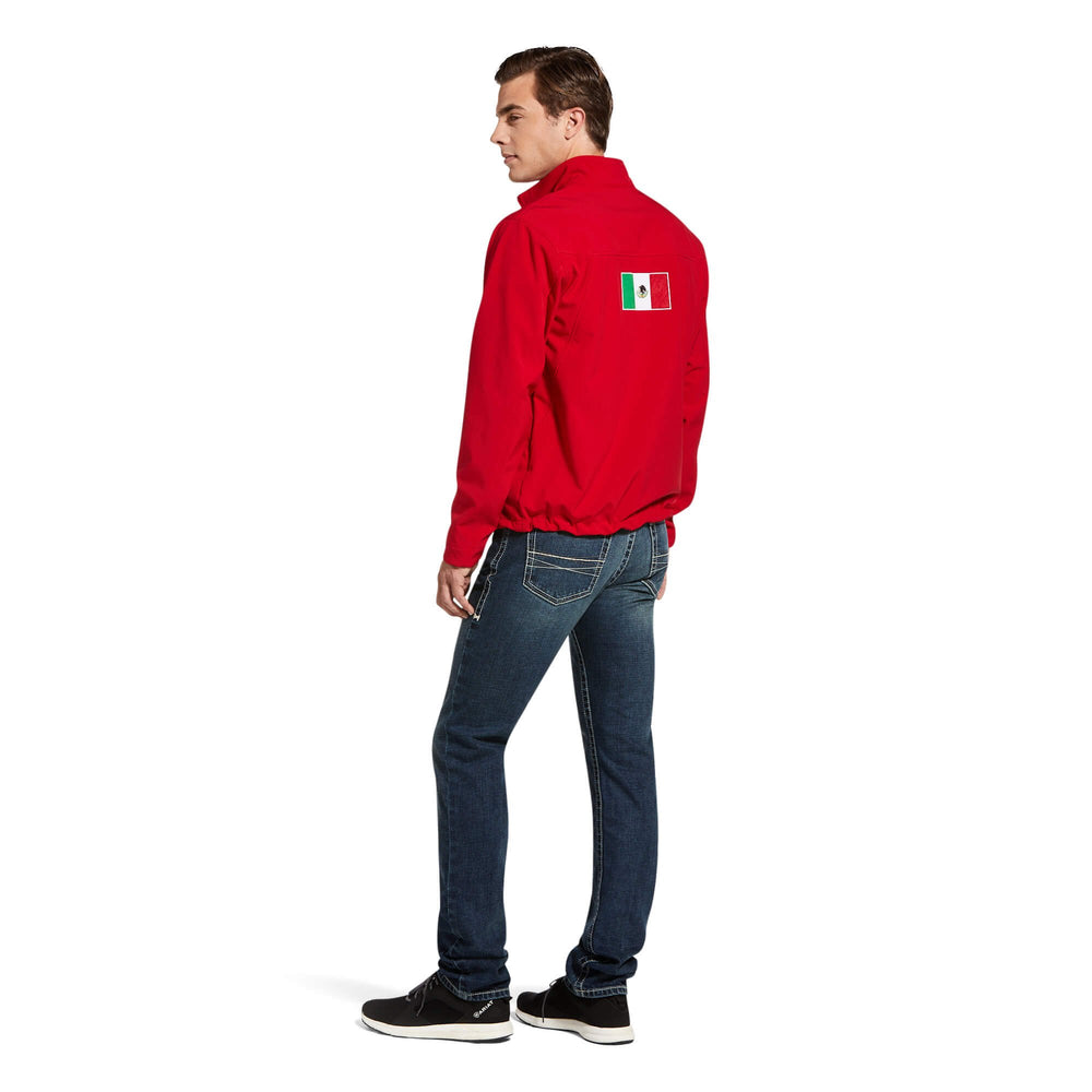 
                  
                    Man Wearing Ariat Men's New Team Softshell MEXICO Jacket in Red
                  
                