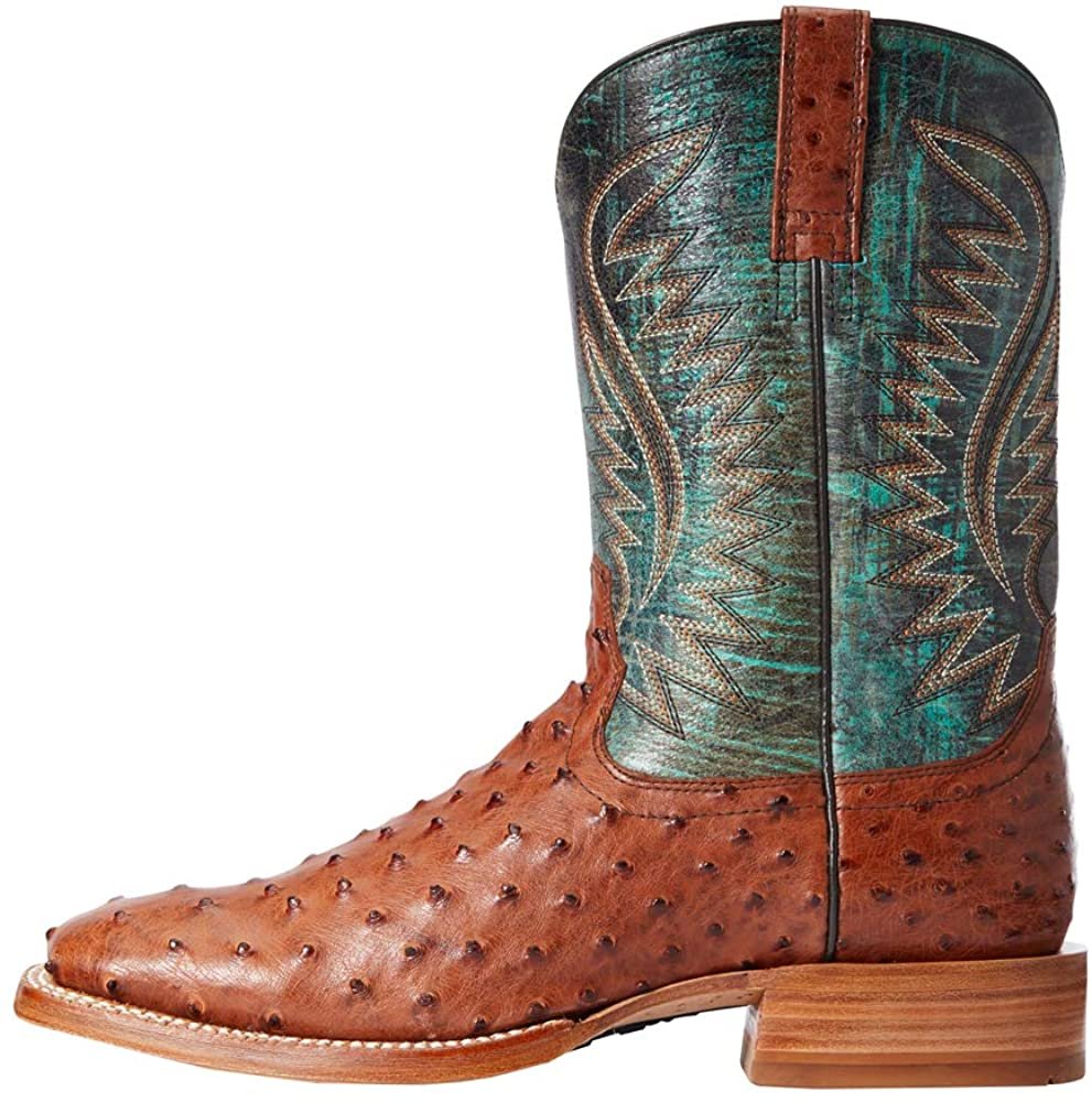 Side Profile of Ariat Men's Full Quill Ostrich Square Toe Western Boot