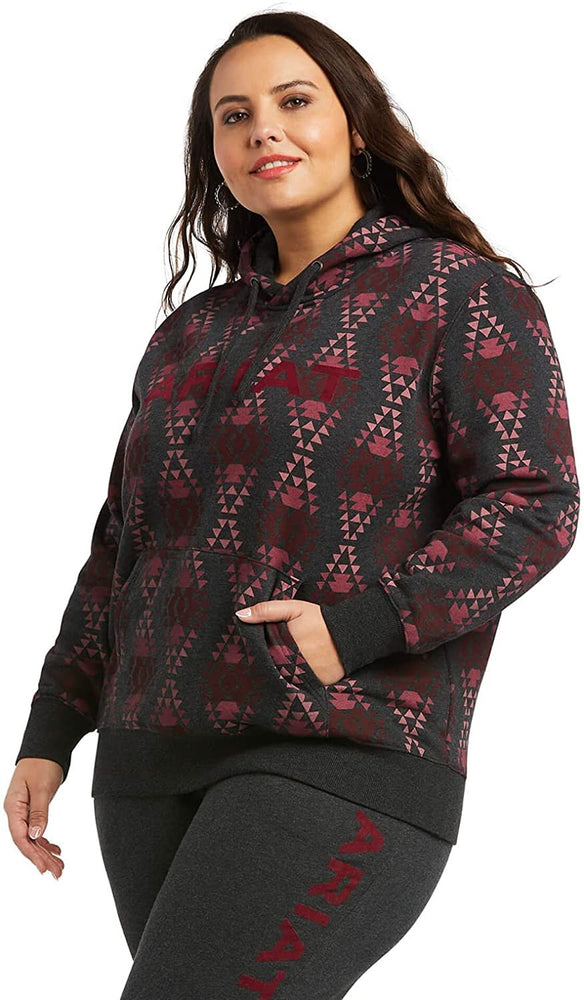 
                  
                    Woman Wearing Ariat Women's REAL Diamondback Printed Hoodie in Heather Charcoal
                  
                
