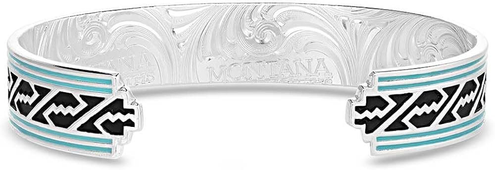 Close-up of Montana Silversmiths Unwavering Grit Cuff Bracelet Engraving