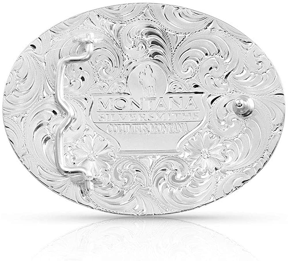 Back of Montana Silversmiths Ranch Rope Bull Rider Buckle