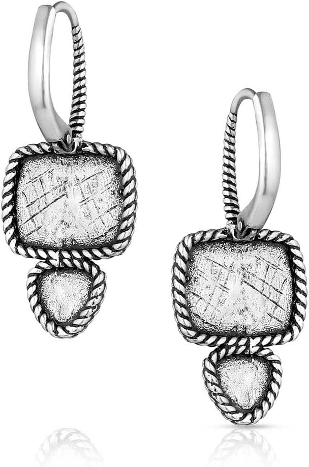 Back of Montana Silversmiths Women's Split Decision Turquoise Earrings