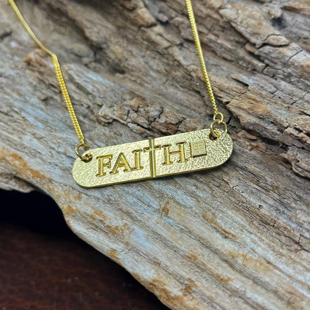 
                  
                    Montana Silversmiths Faith In All Warrior Collection Bar Necklace With Wooden Background
                  
                