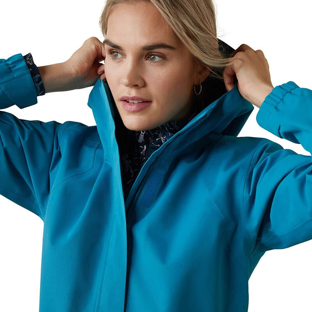 
                  
                    Close-up of Ariat Women's Spectator Waterproof Jacket in Mosaic Blue
                  
                
