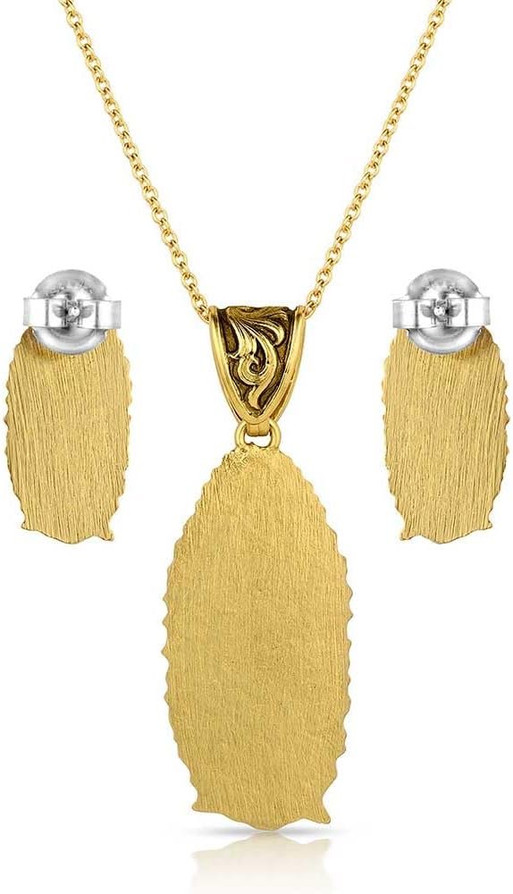 Back of Montana Silversmiths Women's Lady Of Guadalupe Jewelry Set